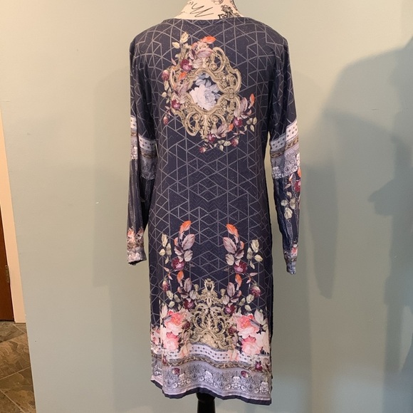 Simrans pret Pakistani Kurta Long Sleeve Blue Beaded Embroidered Women’s Medium - Picture 5 of 11